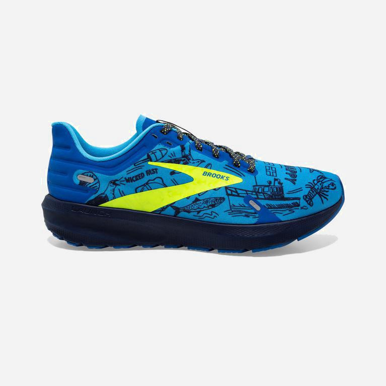 Ténis Brooks Launch 9 Lightweight Cushioned Sapatilhas De Corrida Para Estrada Homem Azuis (49201FKY